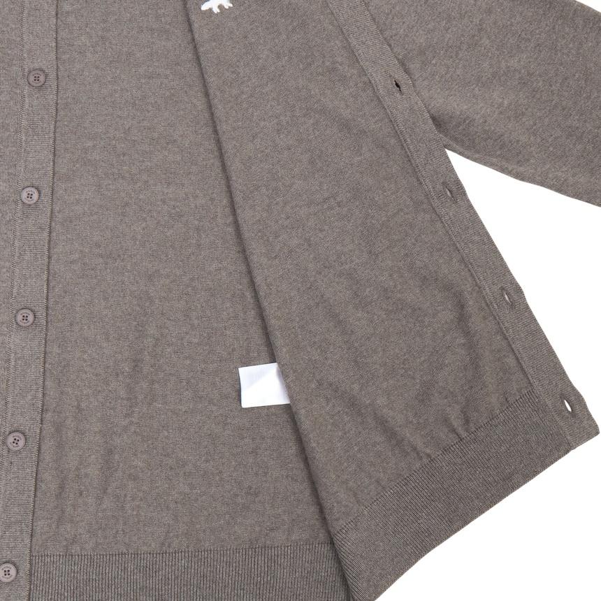 Maison Kitsune Profile Fox Logo Men’s Wool Cardigan Gray