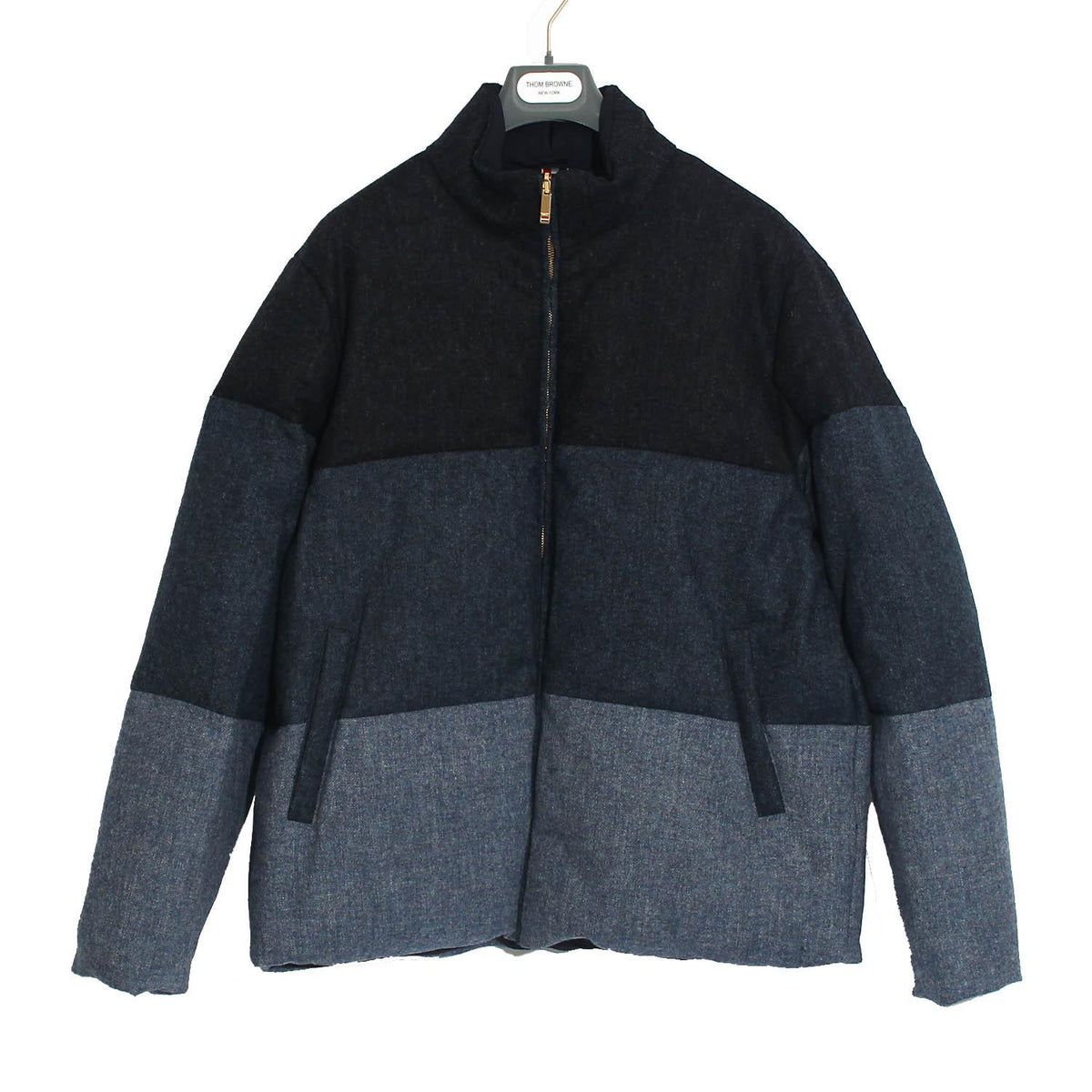THOM BROWNE Men's 4 Bar Reversible Down Puffer Jacket Navy MJD091X 415