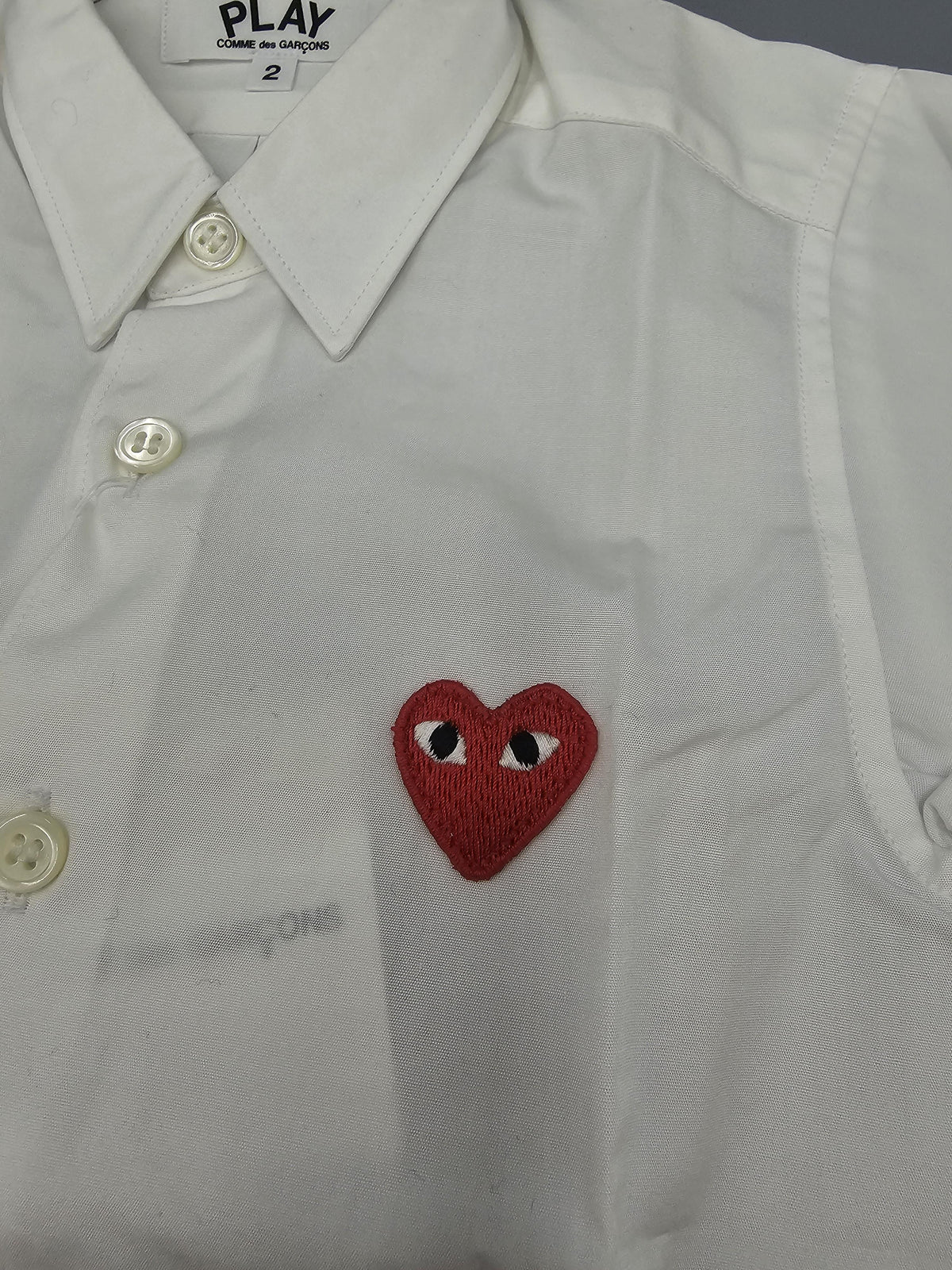 Comme des Garcons Heart Button-Up Shirt White Men's Top AZ B501 100 2