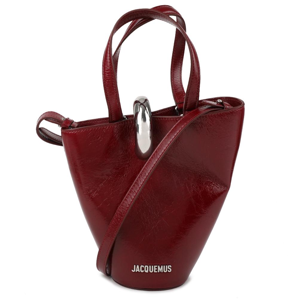 JACQUEMUS Small Bambola Leather Tote Bag Black BAW00389 AC20C01 490