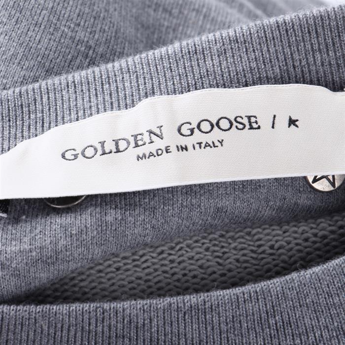 GOLDEN GOOSE Logo Print Crewneck Sweatshirt Women’s Navy Cotton