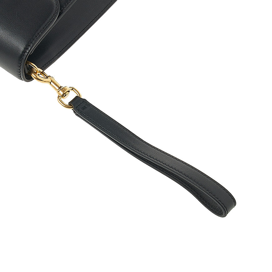 VALENTINO Garavani V Logo Signature Black Leather Clutch