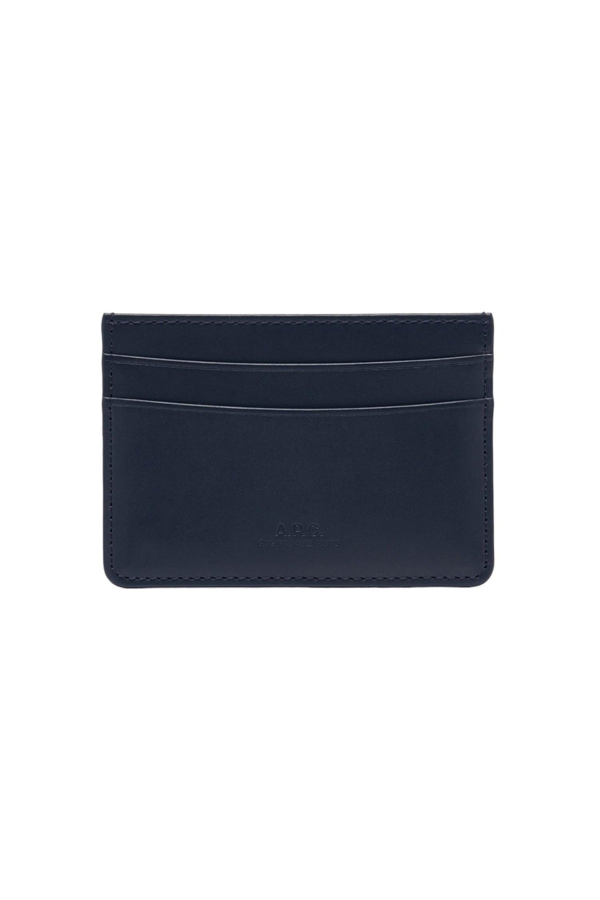 A.P.C. Unisex Leather Card Holder Wallet H63028 IAK DARK NAVY