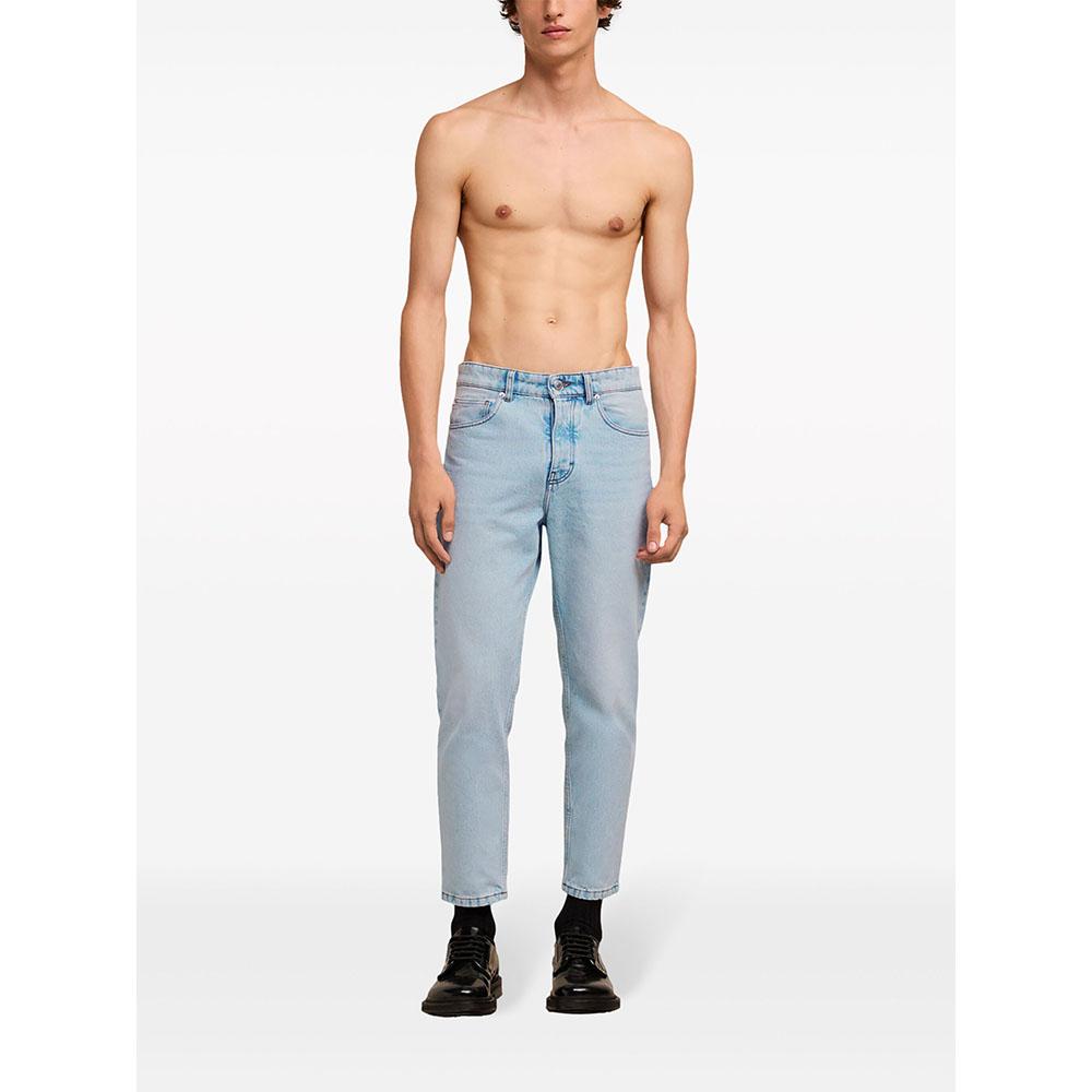 AMI Tapered Fit Blue Denim Jeans HTR103 DE0027 448