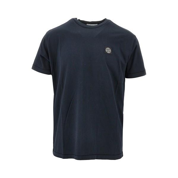 STONE ISLAND Short Sleeve Cotton T-Shirt Black Men