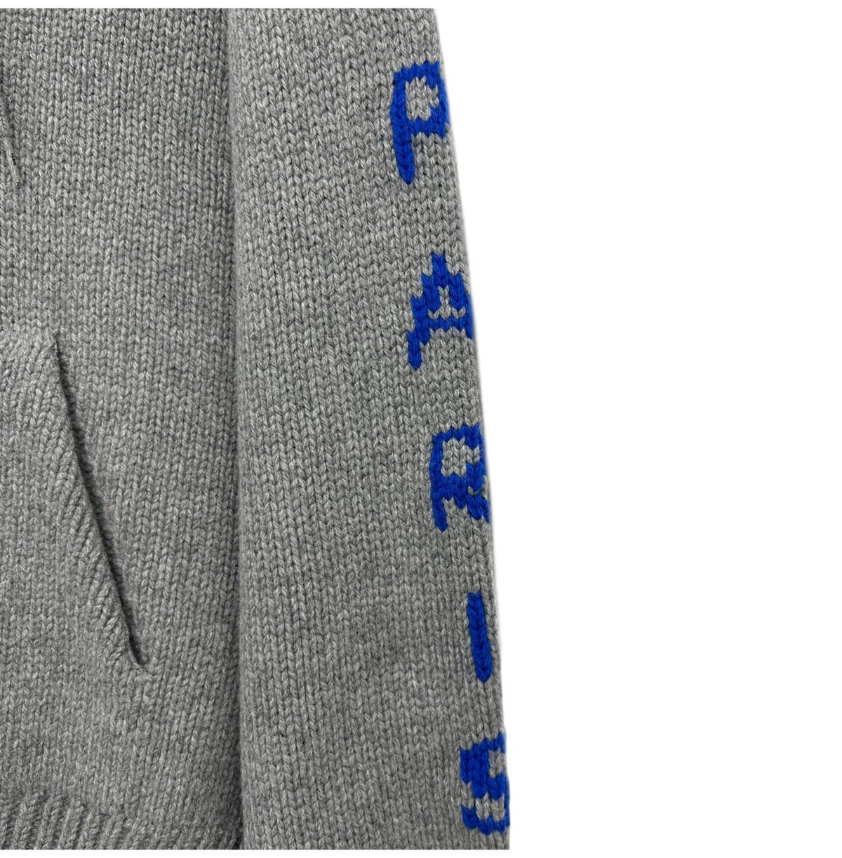 CELINE Logo Wool Hooded Zip-Up Sweater for Men Gray