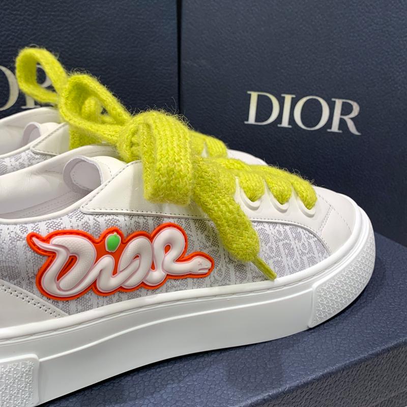 DIOR Men's Sneakers Calfskin Canvas Low-Top Limited Edition B33