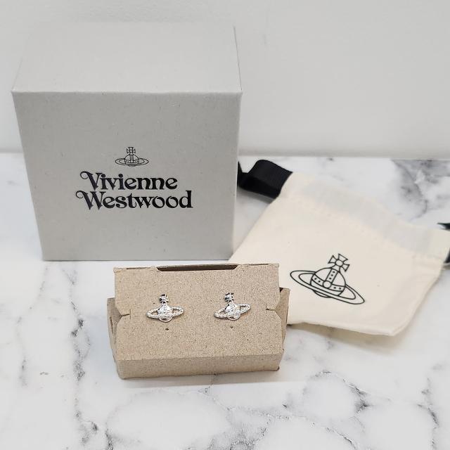 Vivienne Westwood FARAH Pave Hoop Earrings Silver-Tone