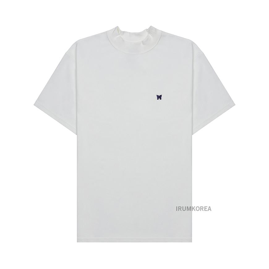 NEEDLES Men’s Mock Neck Poly T-Shirt QV353A WHITE
