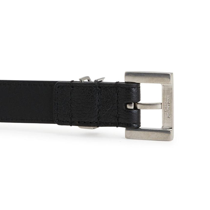 Saint Laurent Monogram Leather Belt Black Men’s