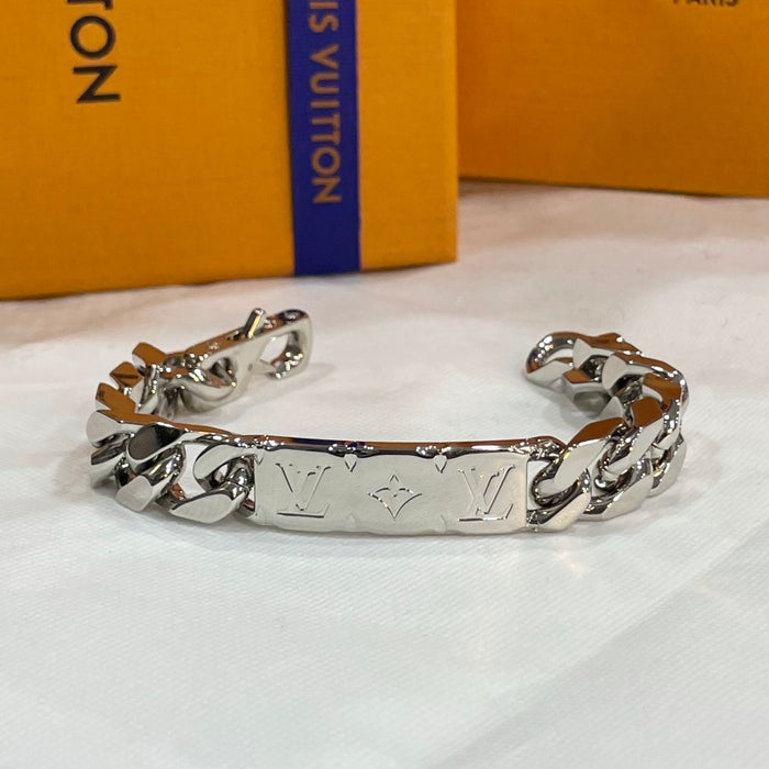 Louis Vuitton Monogram Chain Link Silver Bracelet M00856