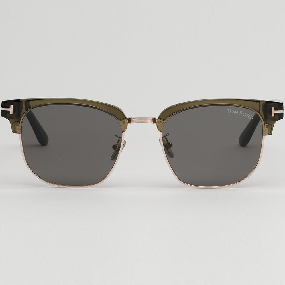 TOM FORD Clear Green Gold Browline Sunglasses Asian Fit TF1165K 96N