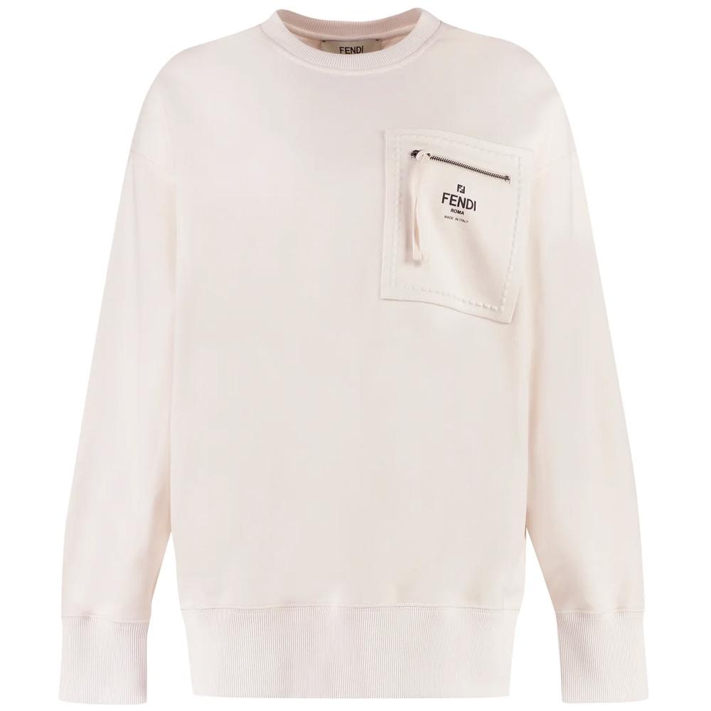 FENDI Signature Logo Crewneck Sweatshirt Women Black