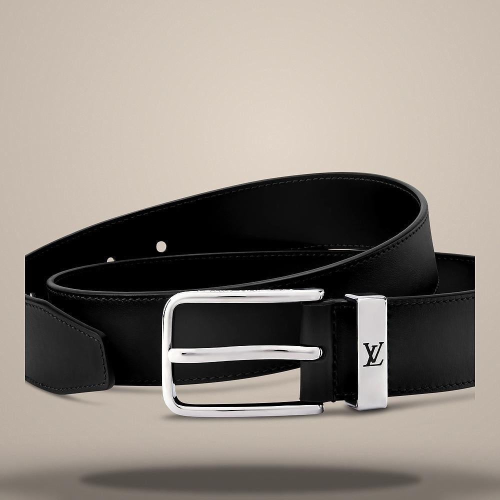 Louis Vuitton Patinated Leather 35mm Belt Black M4507