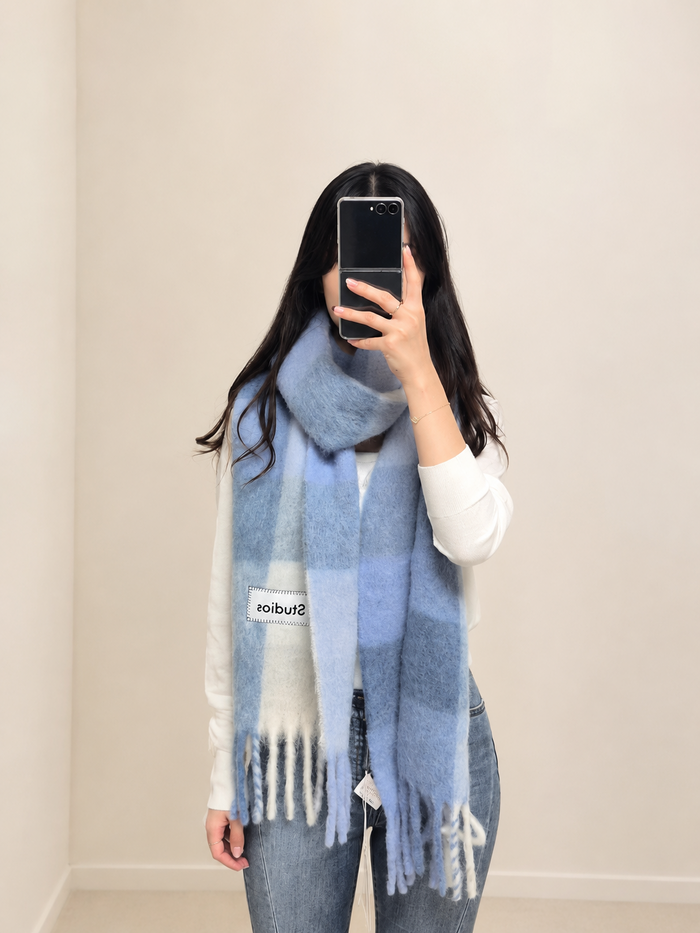 Acne Studios Mohair Check Scarf CA0084