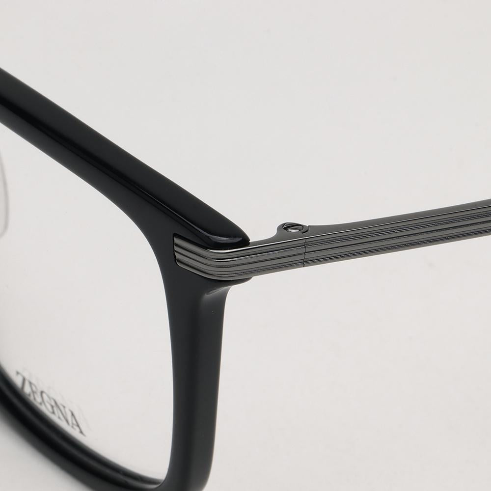Zegna Unisex Square Acetate Eyeglass Frames EZ5265 H 001