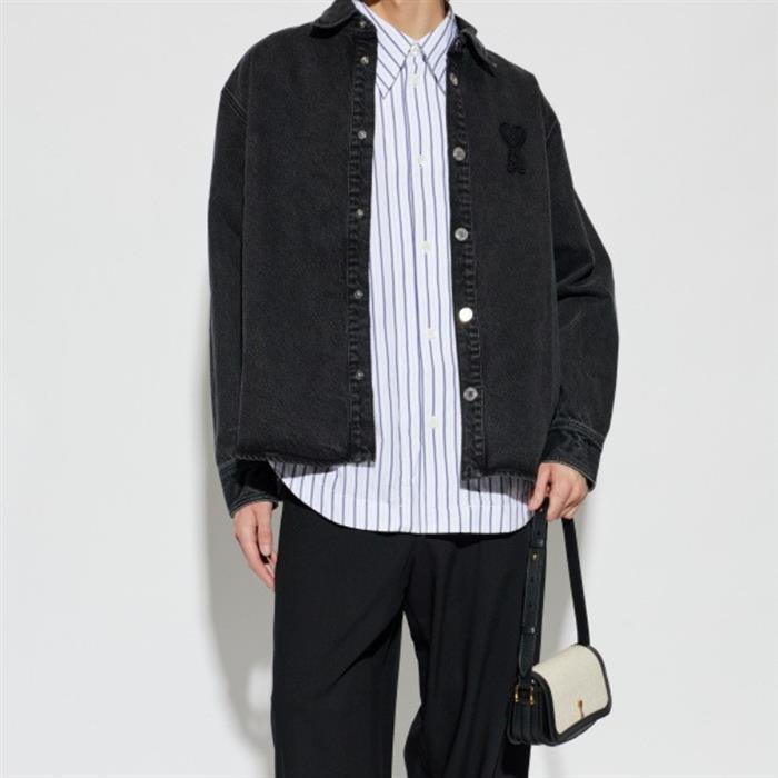 AMI Cotton Knit Ami de Coeur Overshirt Shirt