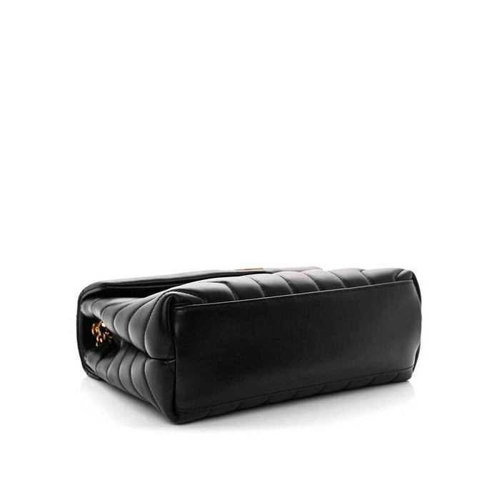 Saint Laurent Matelassé Small Loulou Shoulder Bag Black Leather