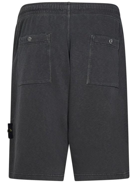 STONE ISLAND Dark Gray Cotton Drawstring Logo Shorts K1S156200009 S0060 V0165