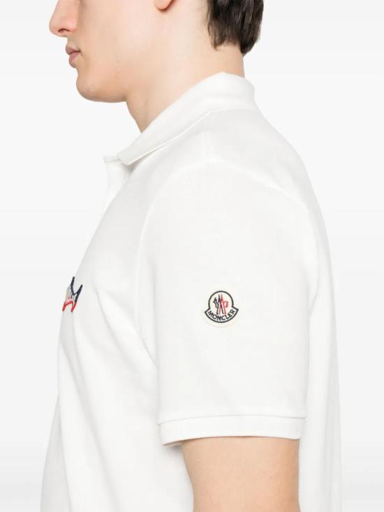 Moncler Cotton Logo Polo Shirt for Men 8A00012 89A16 034 WHITE DOM