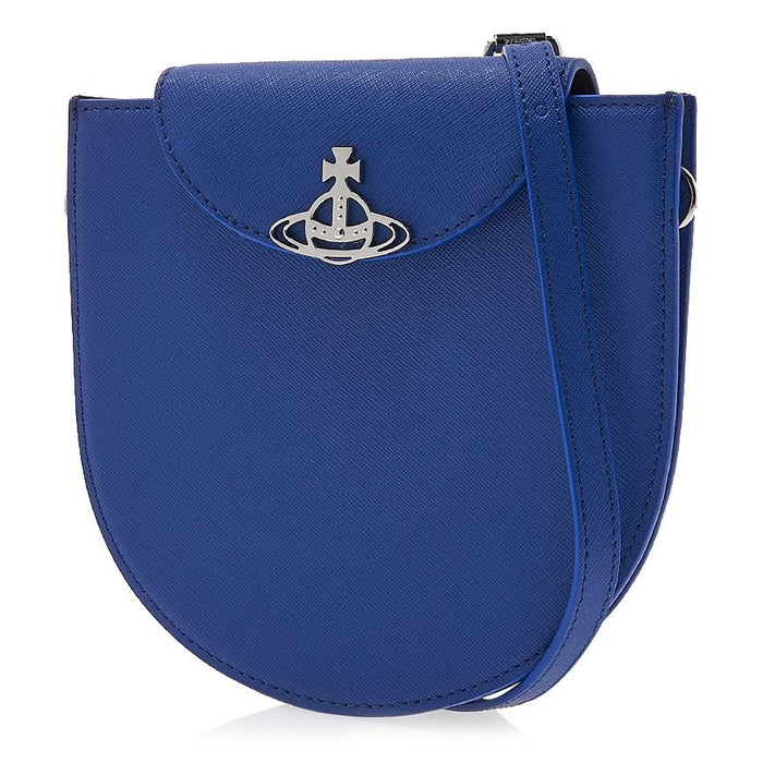 Vivienne Westwood Saffiano Half Moon Saddle Crossbody Bag