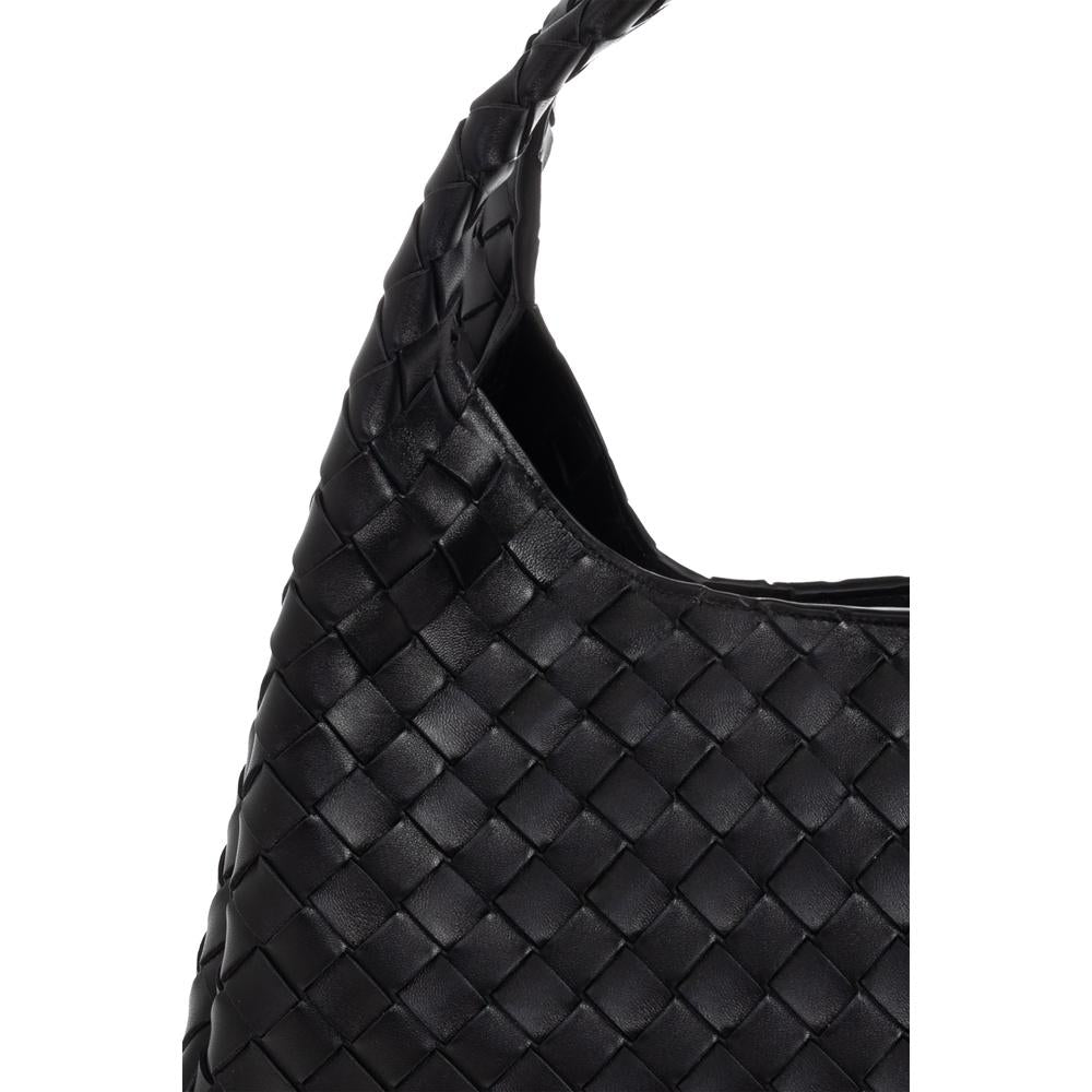 Bottega Veneta Campana Medium Shoulder Bag Black Leather