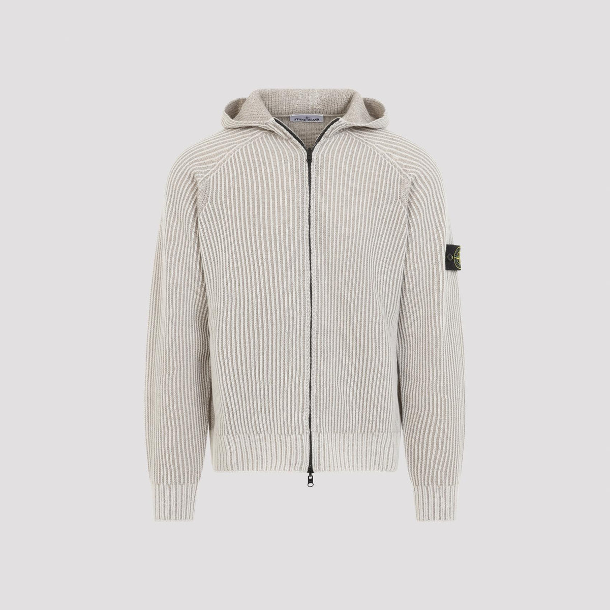 STONE ISLAND Black Cotton Pullover Hoodie for Men
