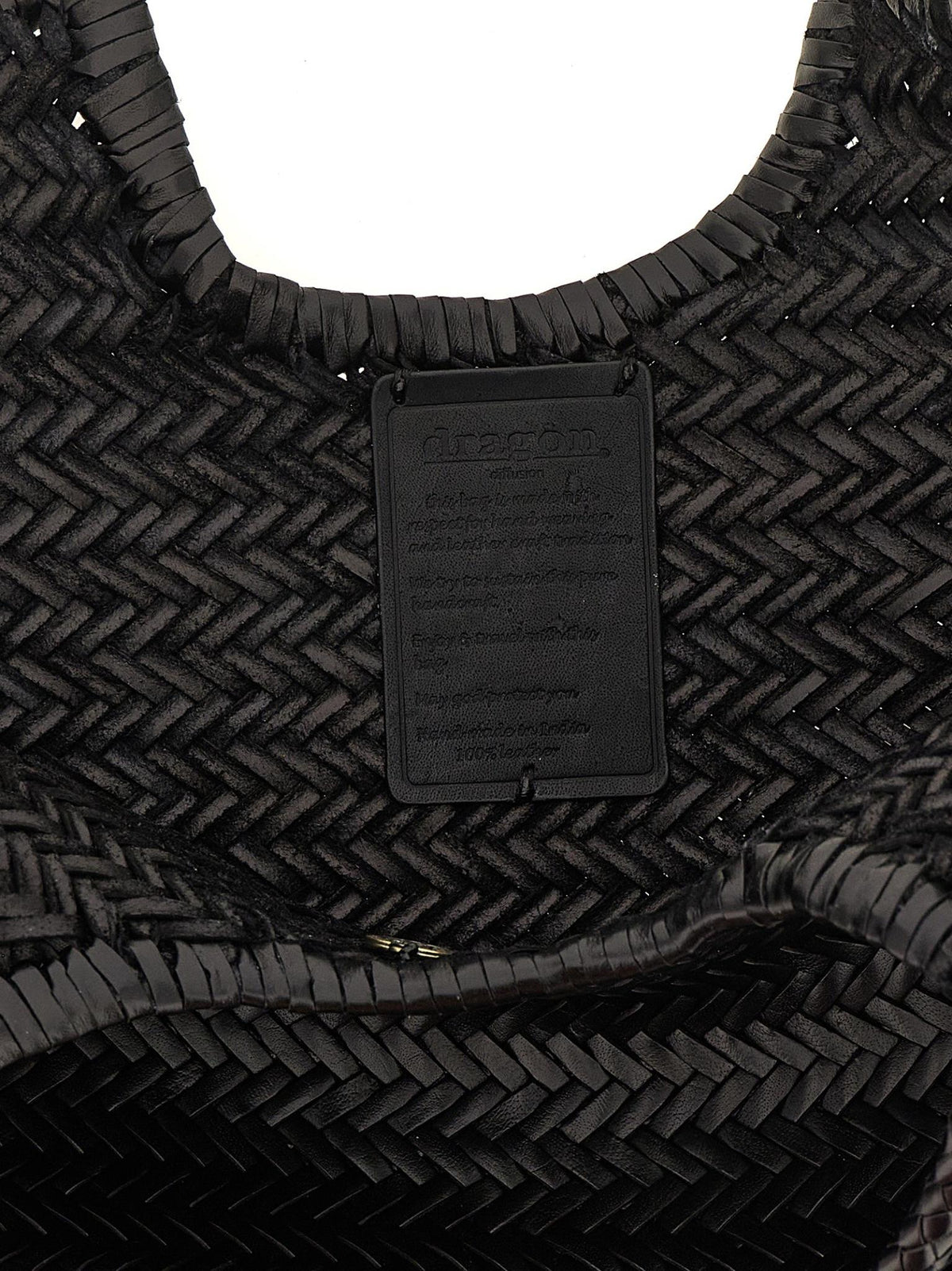 Dragon Diffusion Black Woven Leather Shoulder Bag
