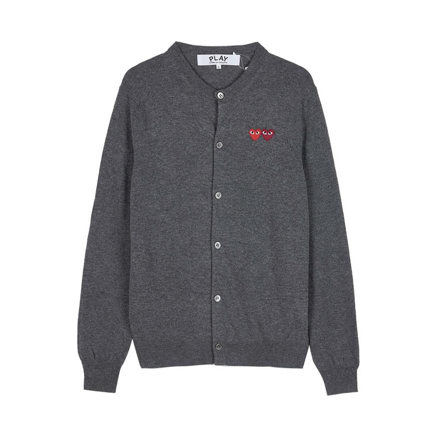 Comme des Garcons Unisex Double Heart Cardigan AX N057 051 GREY