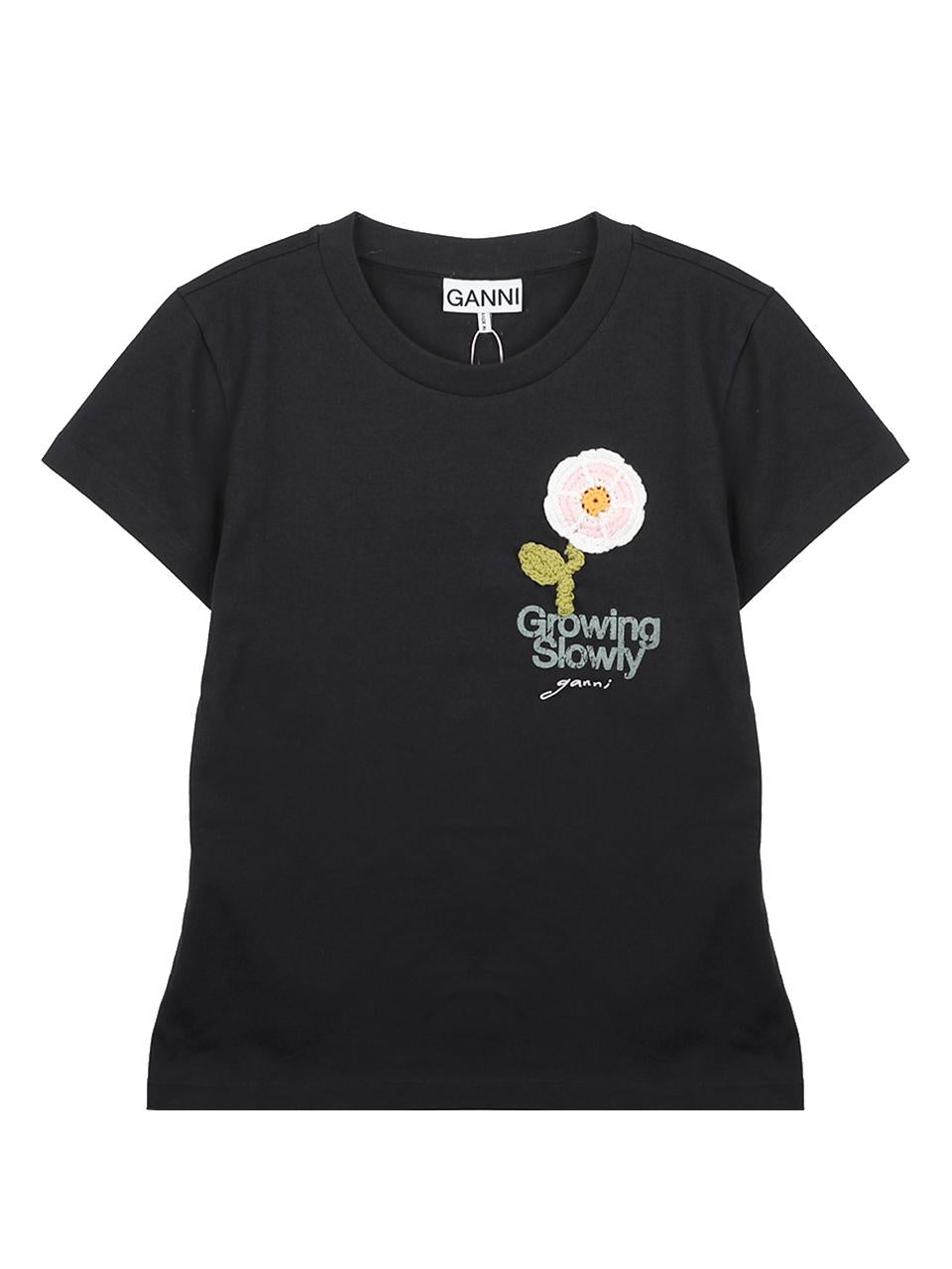 GANNI Cotton Short-Sleeve T-Shirt A1050178252