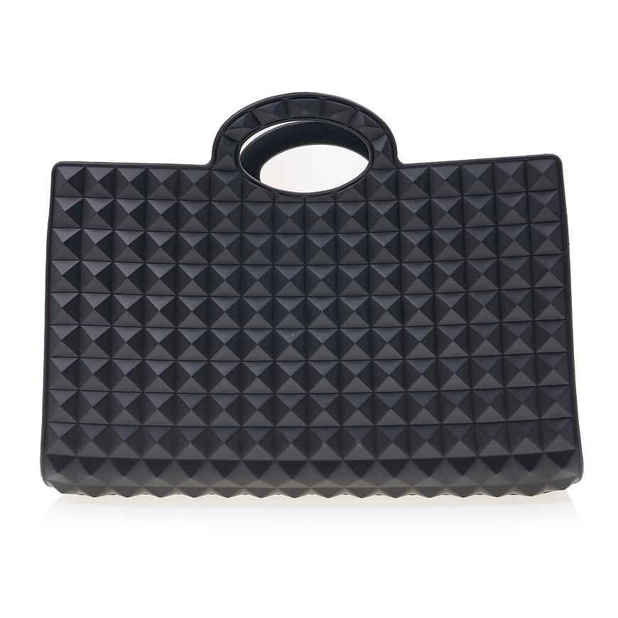 VALENTINO Garavani Unisex Le Troisième Studded Tote Bag Black Leather