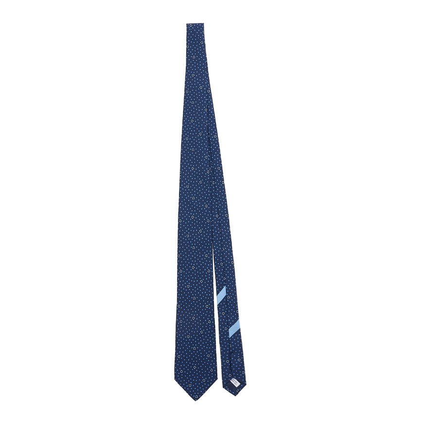 Ferragamo Gancini Silk Tie for Men 35 0874 F NAVY 0761807