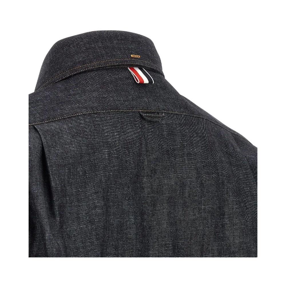 THOM BROWNE Armband Navy Denim Long-Sleeve Shirt for Men MWL435S F1105 415