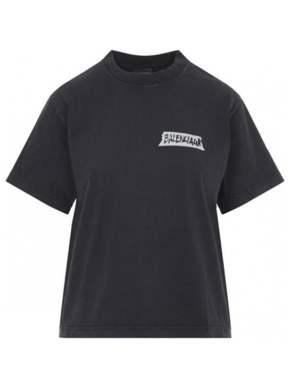 BALENCIAGA Women’s Masking Tape Medium Fit T-Shirt