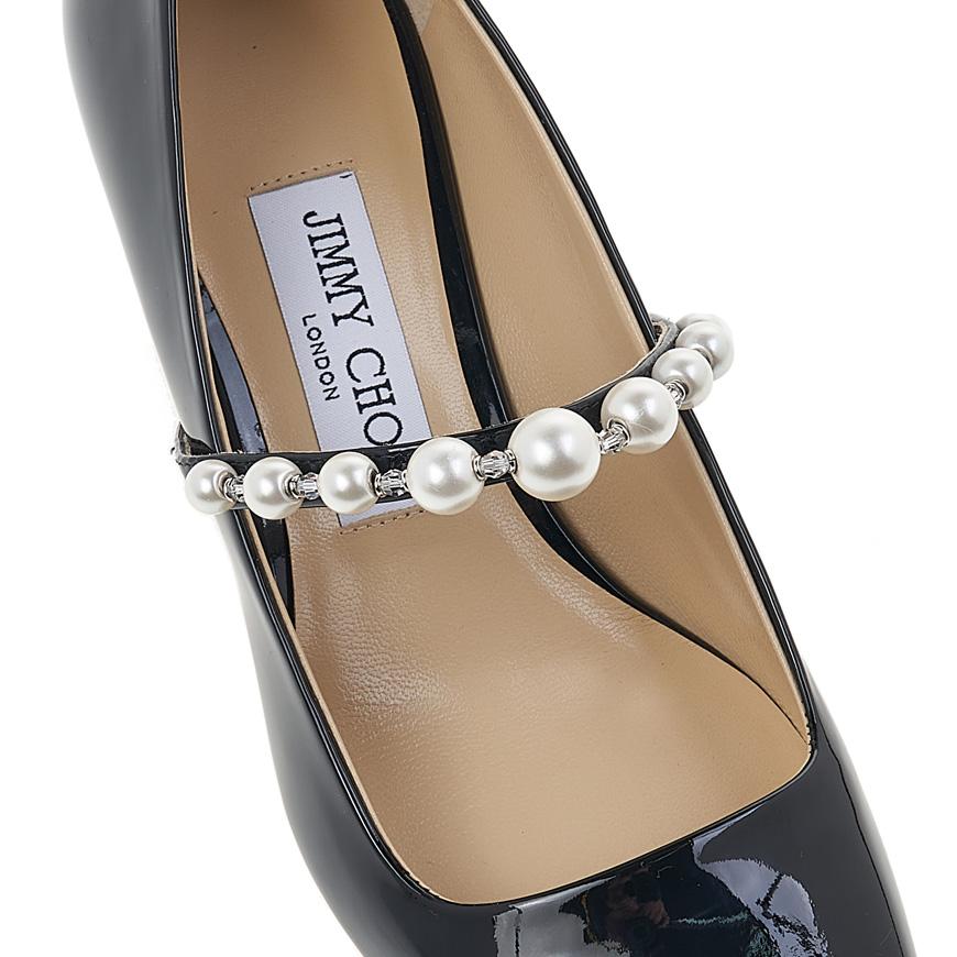 Jimmy Choo Aid Pumps Women’s Heels ADE 45 XKM BLACK WHITE