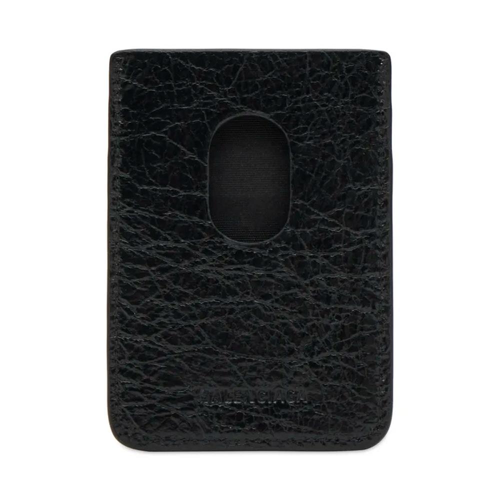 BALENCIAGA Le Cagole Magnet Card Holder Black Leather Unisex