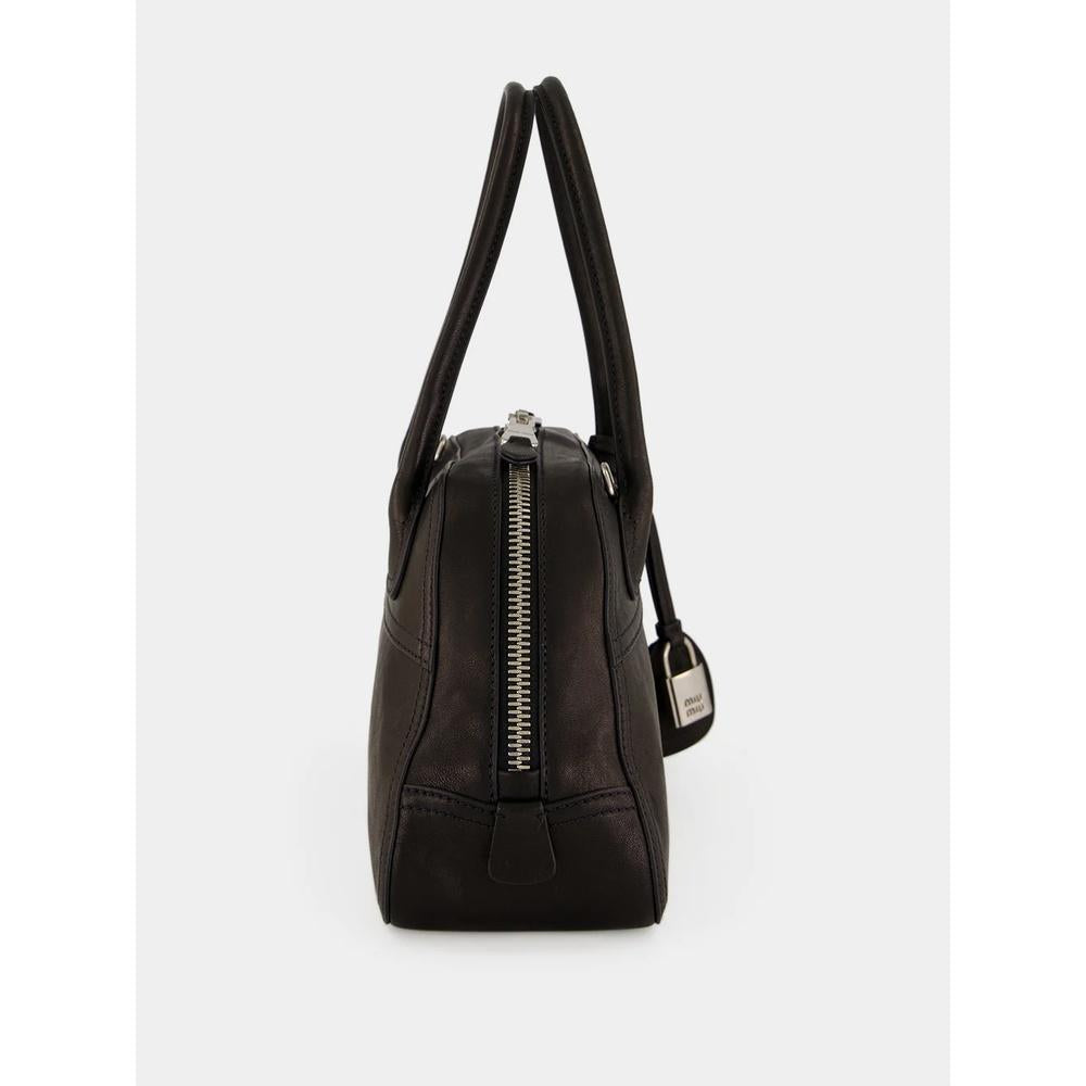 Miu Miu Matelassé Leather Small Tote Bag Black