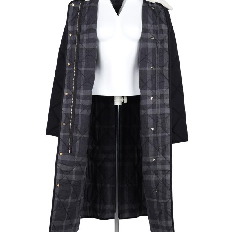 BURBERRY Camptown Long Quilted Gabardine Women’s Coat Black 80505671