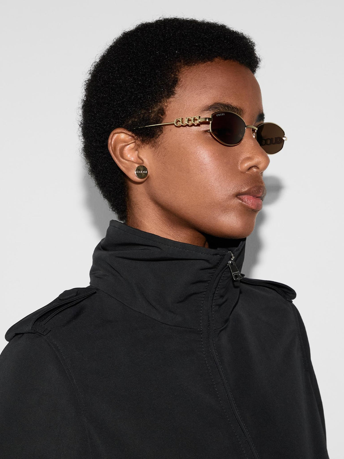 GUCCI Black Acetate Square Sunglasses