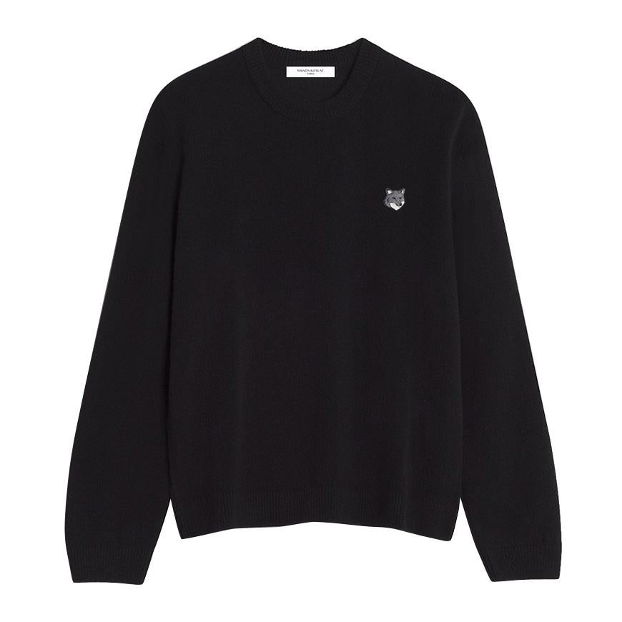 Maison Kitsune Fox Head Lambswool Crewneck Sweater Men’s Nav PM00803 KT1006 P199