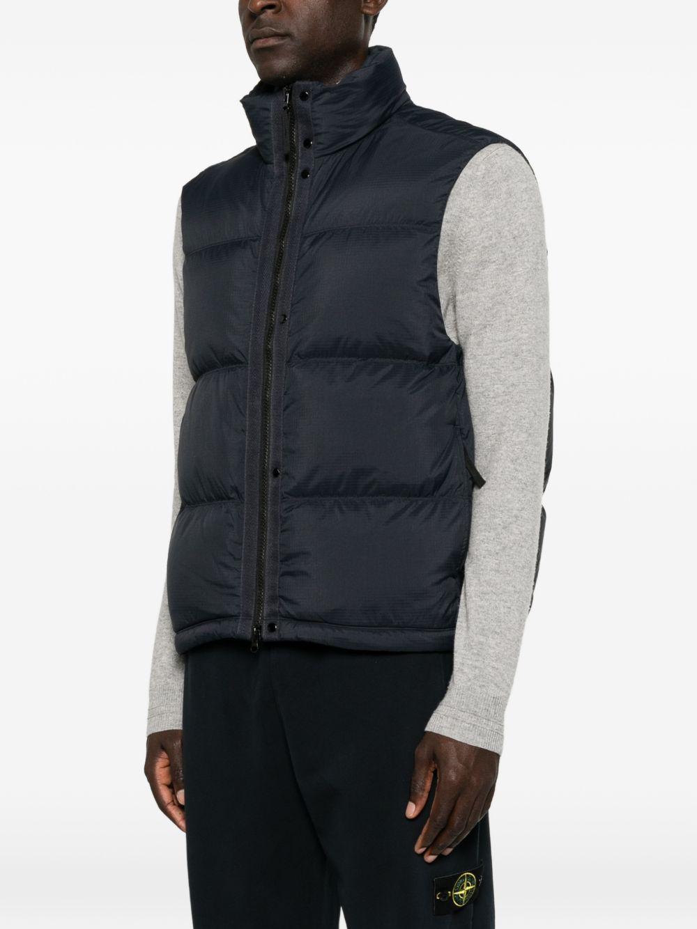 STONE ISLAND Black Nylon Down Vest