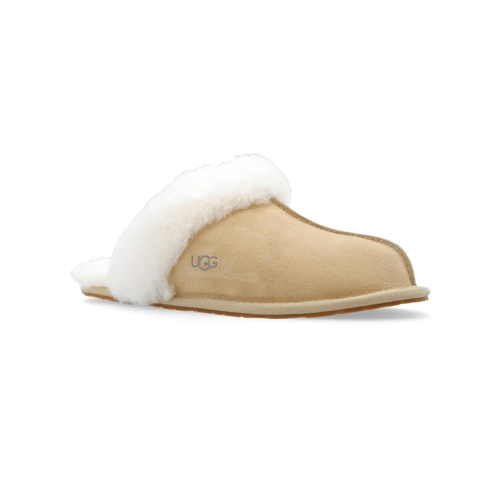 Ugg Mustard Seed Natural Shearling Suede Scuffette II Mule Slippers