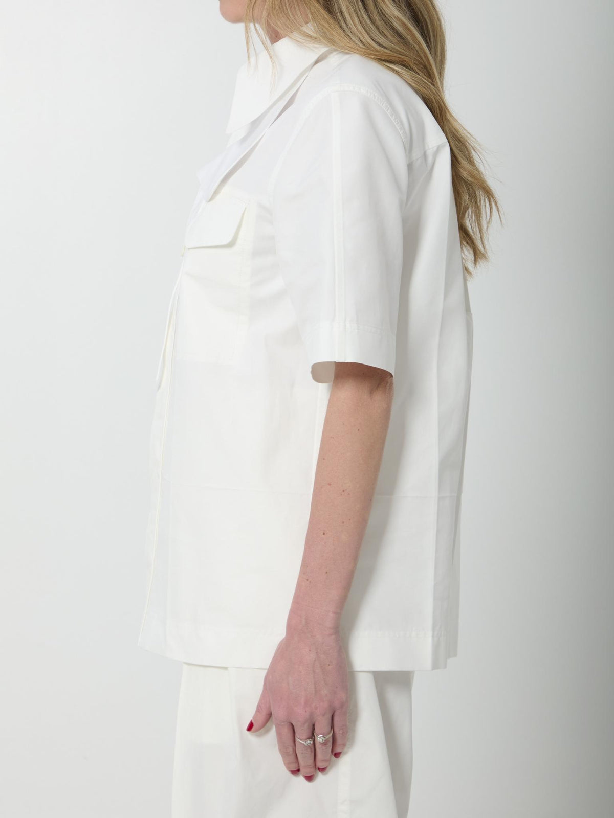 Bottega Veneta Short Sleeve Cotton Shirt White Women’s