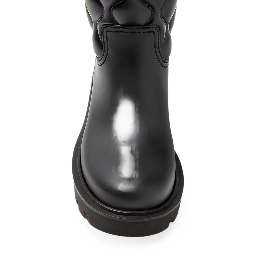 Moncler Black Leather Mid-Calf Boots