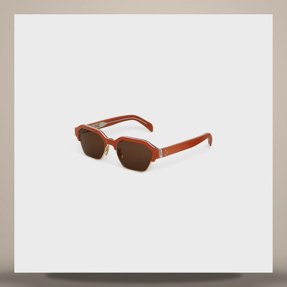 CELINE Triomphe 03 Metal Gold Green Sunglasses