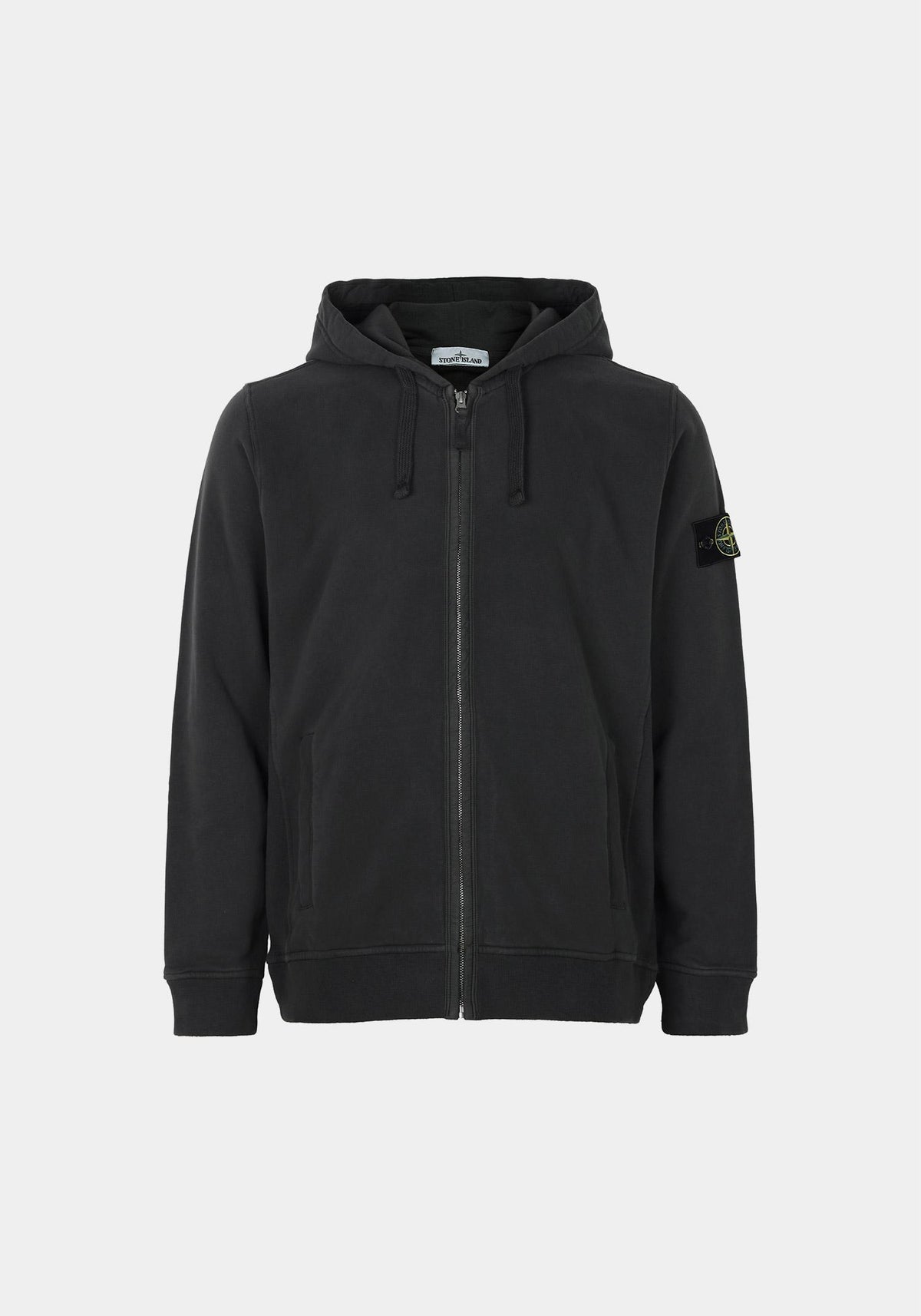 STONE ISLAND Lead Grey Brushed Fleece Hooded Zip Jacket