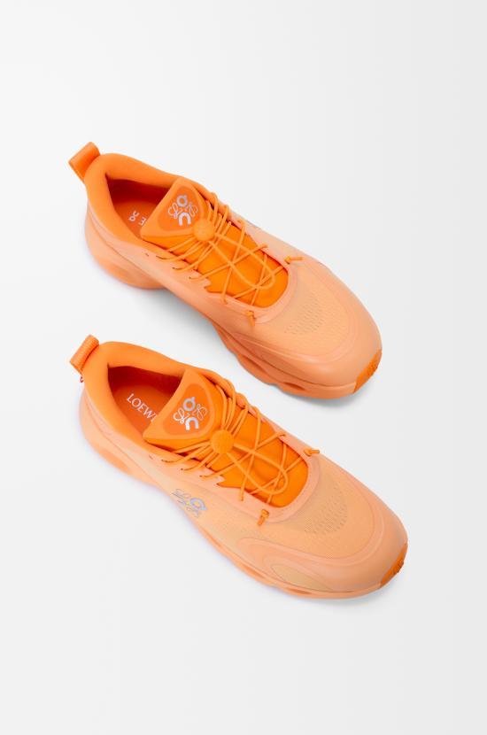 LOEWE White Leather Low-Top Sneakers L929282X389100 ORANGE DOM