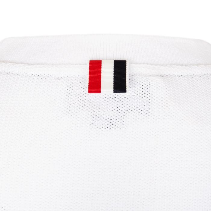THOM BROWNE Textured Stripe Short Sleeve T-Shirt White