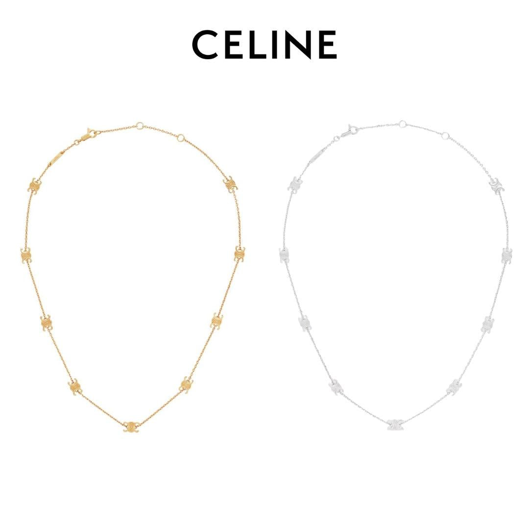 CELINE Mini Triomphe Necklace Gold-Finish Brass Pendant