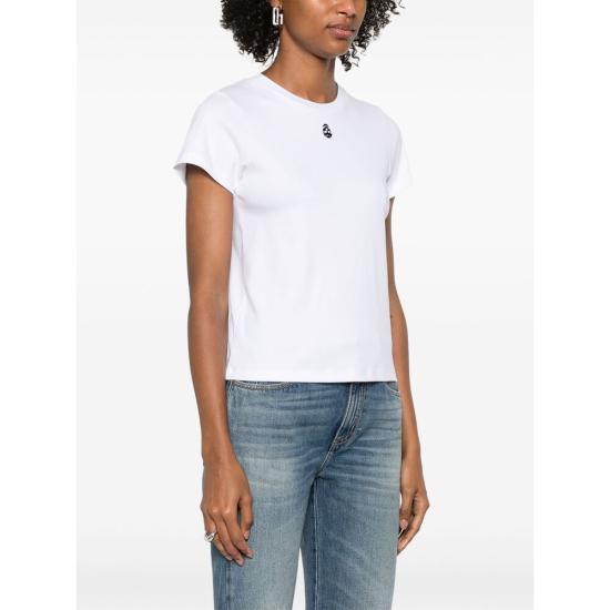 Alexander Mcqueen Short Sleeve T-Shirt Women’s White C 819193QLAEH9000 WHITE DOM